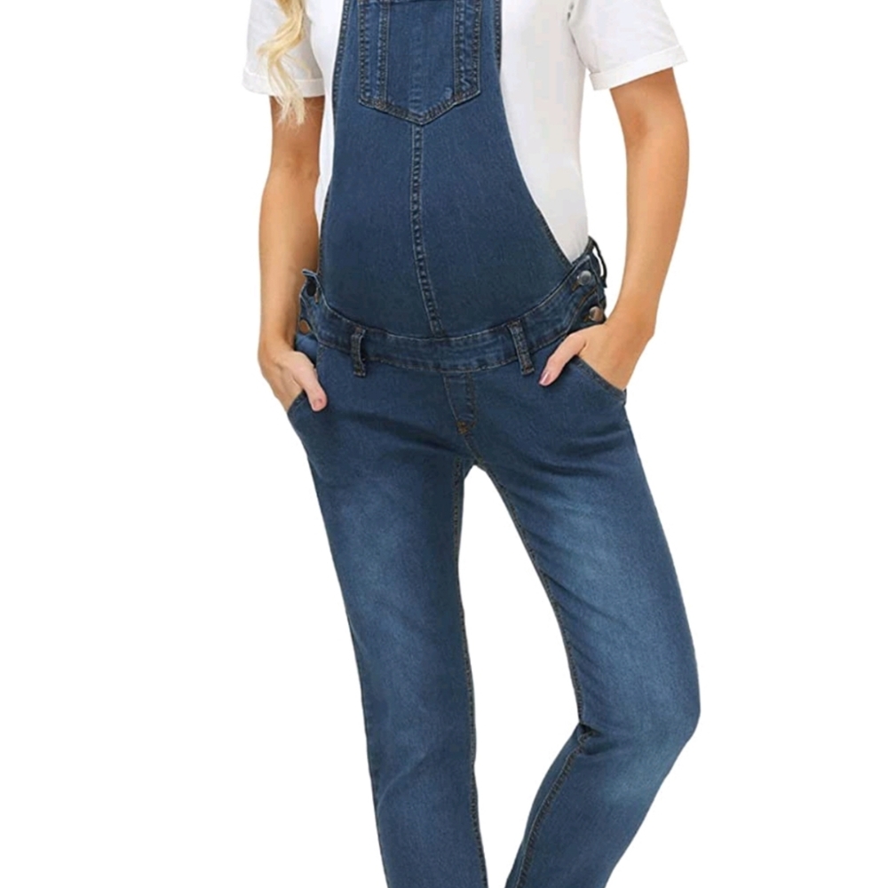 Maternity denim overalls. Size L.